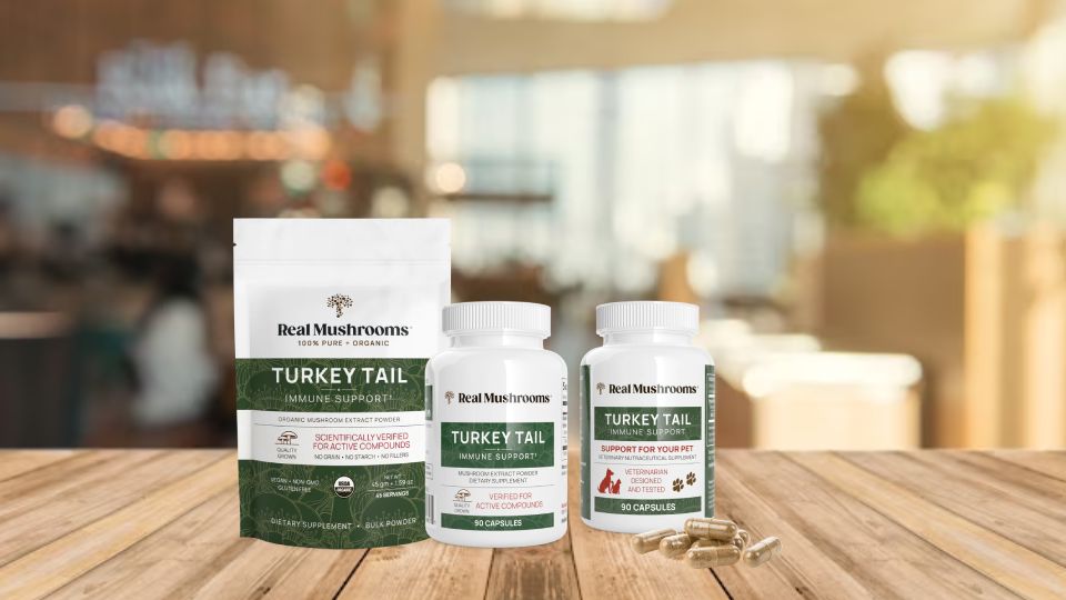 Real Mushrooms Turkey tail supplements selection
